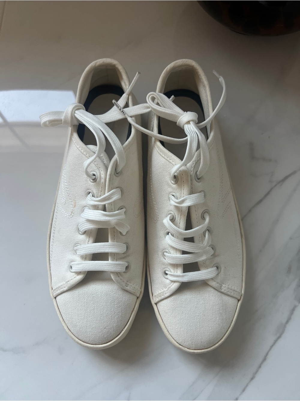 rag & bone White Low-Top Canvas Sneakers